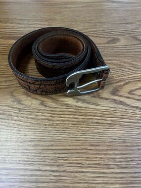 Fender Men's Brown Patterned Leather Belt Size 40
